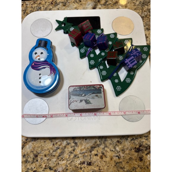 Other - Holiday Tins Bundle Christmas Tree Snowman Happy Holidays Gift Boxes